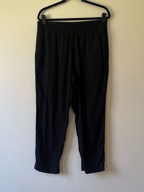 Old Navy Linen Straight Leg Pants Black Large High Rise